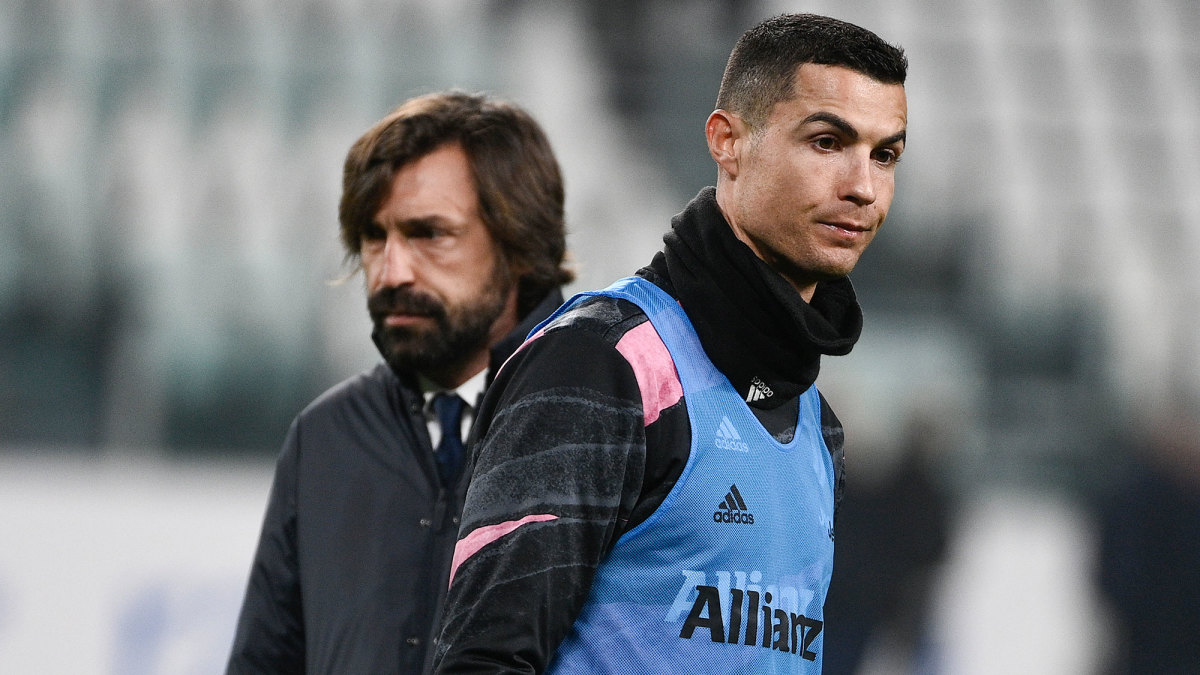Juventus's Andrea Pirlo and Cristiano Ronaldo